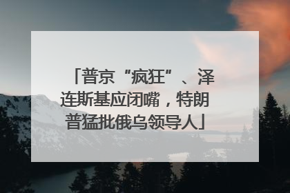 普京“疯狂”、泽连斯基应闭嘴，特朗普猛批俄乌领导人