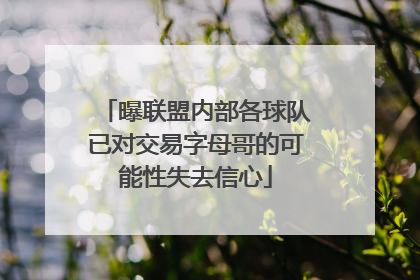 曝联盟内部各球队已对交易字母哥的可能性失去信心