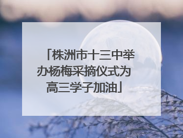 株洲市十三中举办杨梅采摘仪式为高三学子加油