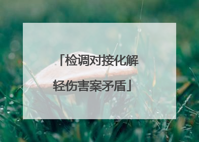 检调对接化解轻伤害案矛盾