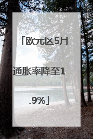 欧元区5月通胀率降至1.9%