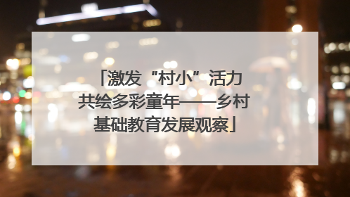 激发“村小”活力 共绘多彩童年——乡村基础教育发展观察