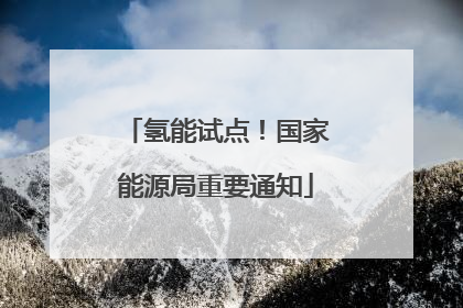 氢能试点！国家能源局重要通知