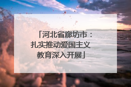 河北省廊坊市：扎实推动爱国主义教育深入开展