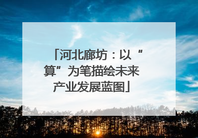 河北廊坊：以“算”为笔描绘未来产业发展蓝图