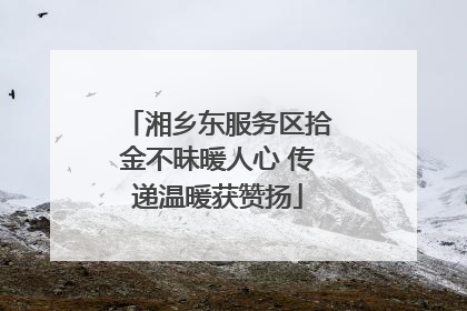 湘乡东服务区拾金不昧暖人心 传递温暖获赞扬