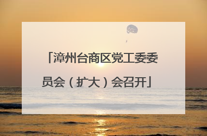 漳州台商区党工委委员会（扩大）会召开