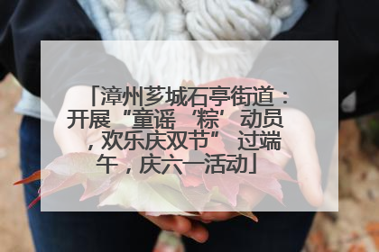 漳州芗城石亭街道：开展“童谣‘粽’动员，欢乐庆双节” 过端午，庆六一活动