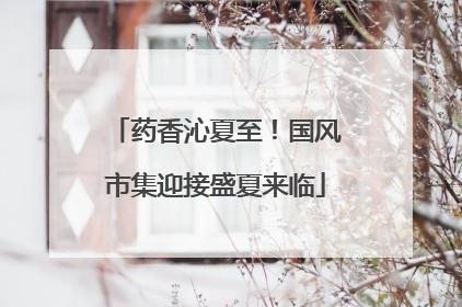 药香沁夏至！国风市集迎接盛夏来临