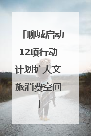 聊城启动12项行动计划扩大文旅消费空间