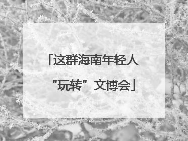 这群海南年轻人“玩转”文博会