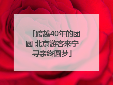 跨越40年的团圆 北京游客来宁寻亲终圆梦