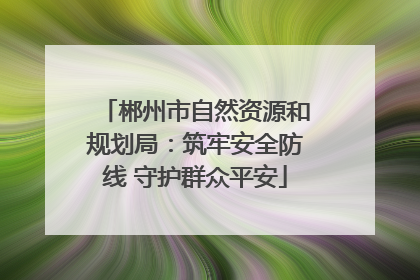 郴州市自然资源和规划局：筑牢安全防线 守护群众平安