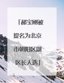 郝宝刚被提名为北京市朝阳区副区长人选