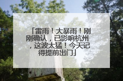 雷雨！大暴雨！刚刚确认，已影响杭州，这波太猛！今天记得提前出门