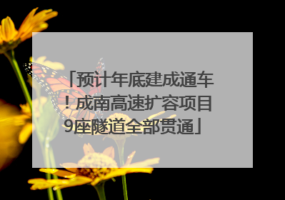 预计年底建成通车！成南高速扩容项目9座隧道全部贯通