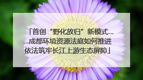 首创“野化放归”新模式……成都环境资源法庭如何推进依法筑牢长江上游生态屏障