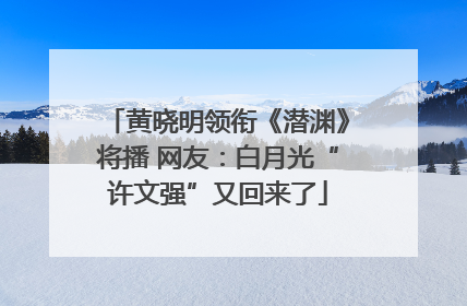 黄晓明领衔《潜渊》将播 网友：白月光“许文强”又回来了