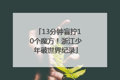 13分钟盲拧10个魔方！浙江少年破世界纪录
