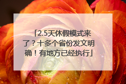 2.5天休假模式来了？十多个省份发文明确！有地方已经执行
