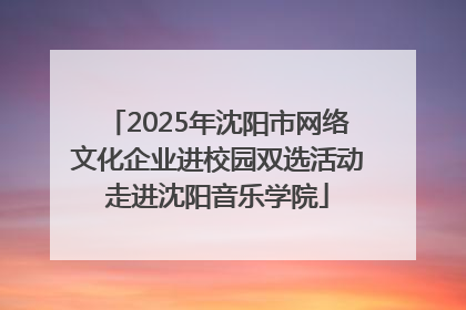 2025年沈阳市网络文化企业进校园双选活动走进沈阳音乐学院
