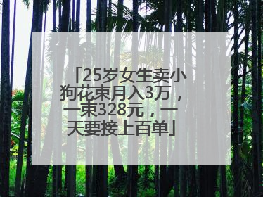 25岁女生卖小狗花束月入3万，一束328元，一天要接上百单