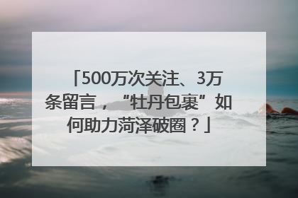 500万次关注、3万条留言，“牡丹包裹”如何助力菏泽破圈？